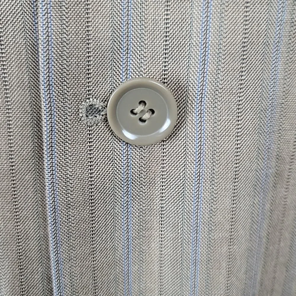 Vicenzi 3 button taupe with blue pinstripe blazer